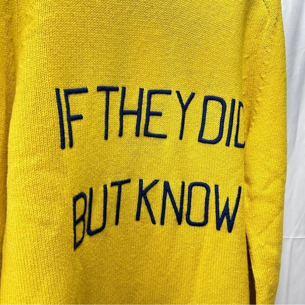 Gucci “If They Did” GG Logo Yellow Wool Oversized Unisex Sweater Size M NWT - Picture 8 of 11